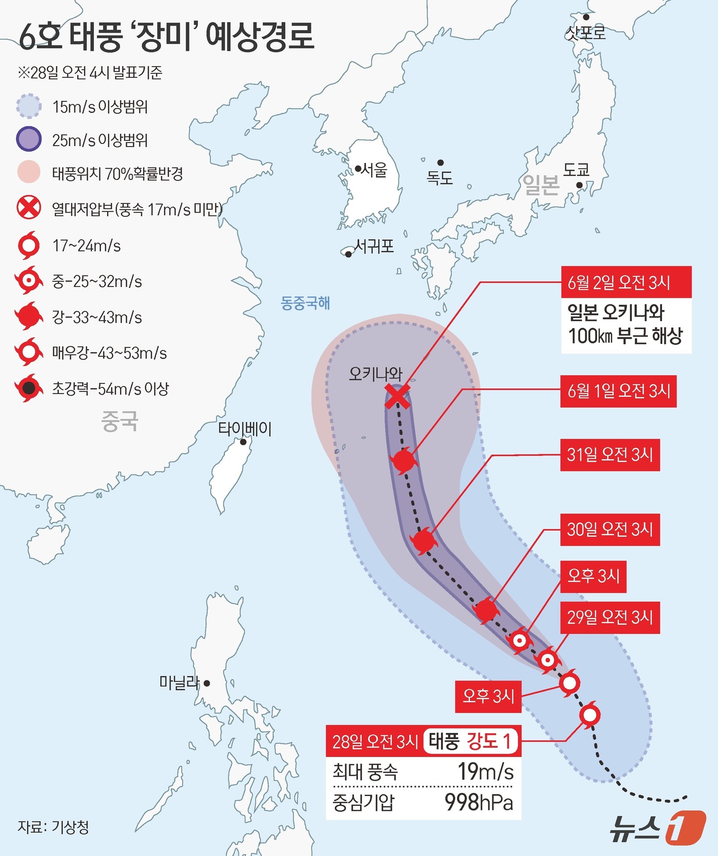 Typhoon Jangmi Expected to Turn Toward Japan Near Okinawa
