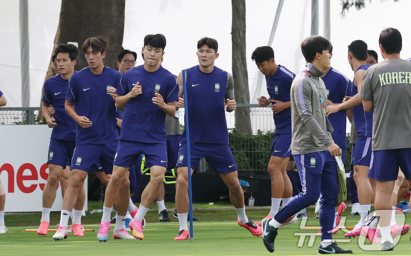 2026 북중미 월드컵에 출전하는 대한민국 축구 국가대표팀 선수들이 10일(현지시간) 멕시코 과달라하라 인근 사포판에 위치한 치바스 바예 베르데에서 훈련을 하고 있다. 2026.6.11 ⓒ 뉴스1 임세영 기자