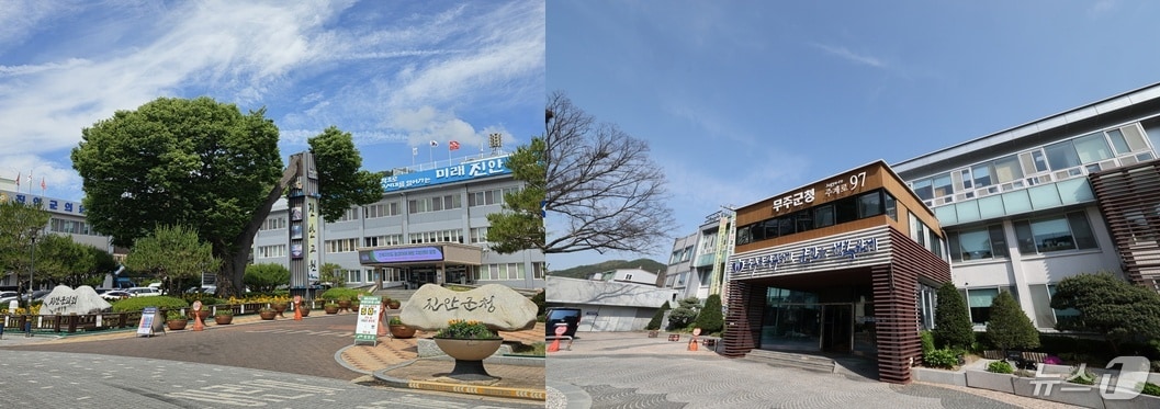 전북 진안군청(왼쪽)과 무주군청(오른쪽) 전경./뉴스1