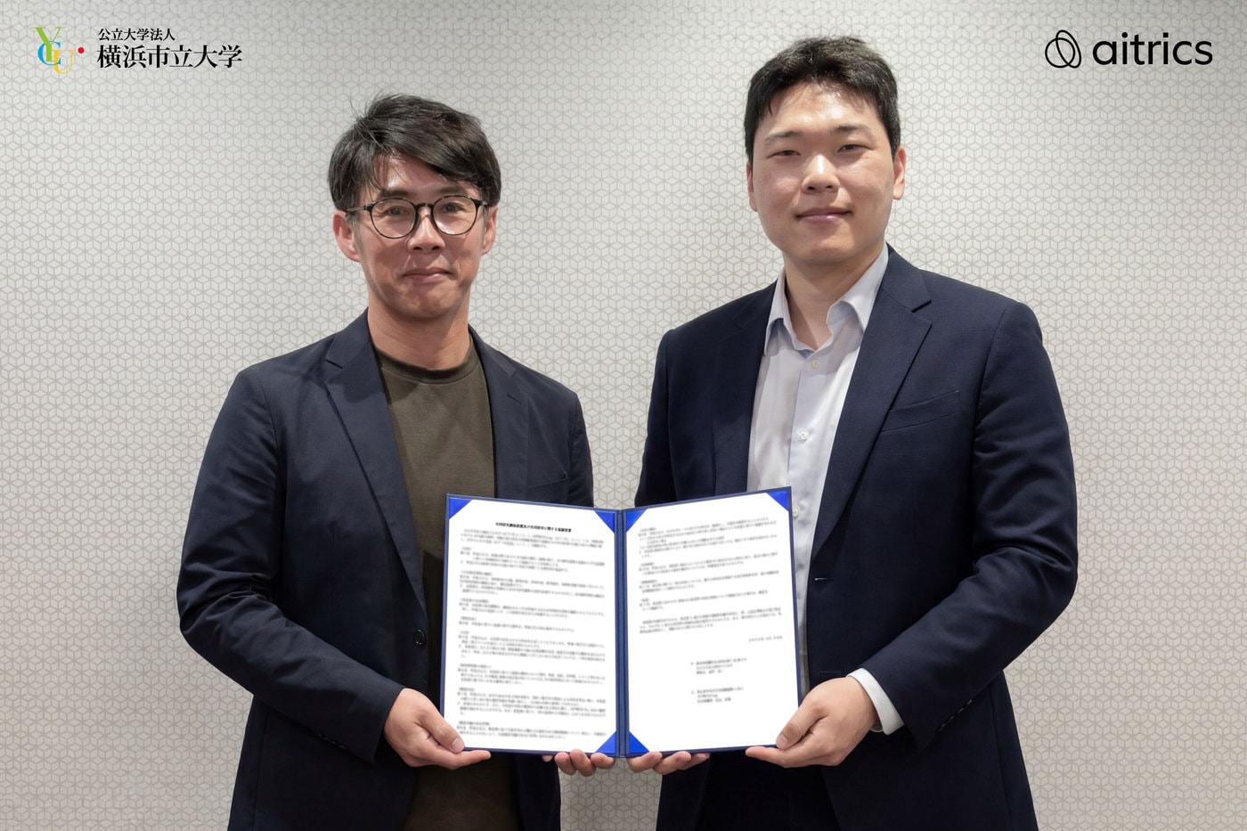 타카키 슌스케 요코하마시립대학교 집중치료부 부장(좌), 와타나베 타츠히로 에이아이트릭스 일본법인장(우). (에이아이트릭스 제공)
