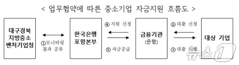 중소기업 자금지원 흐름도.(대구경북중기청 제공, 재판매 및 DB 금지)