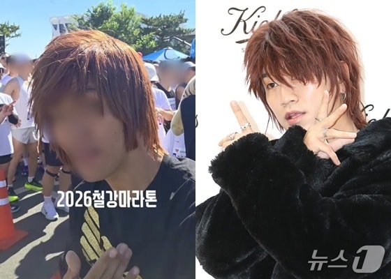다나카를 사칭하고 있는 A 씨(왼쪽), 다나카 분장을 한 코미디언 김경욱 ⓒ 뉴스1 DB