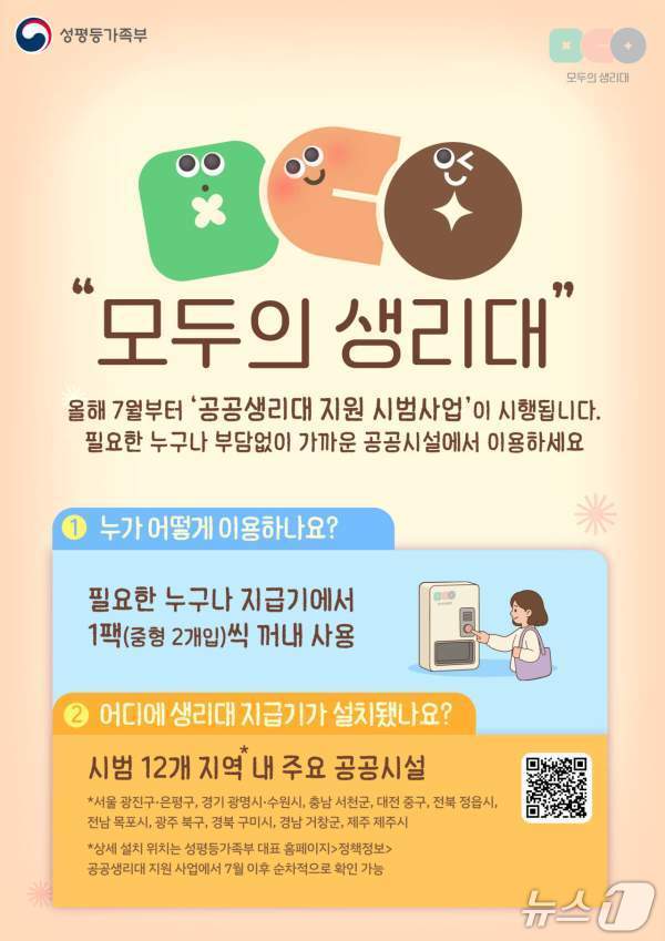 무료 생리대 지원 포스터/뉴스1
