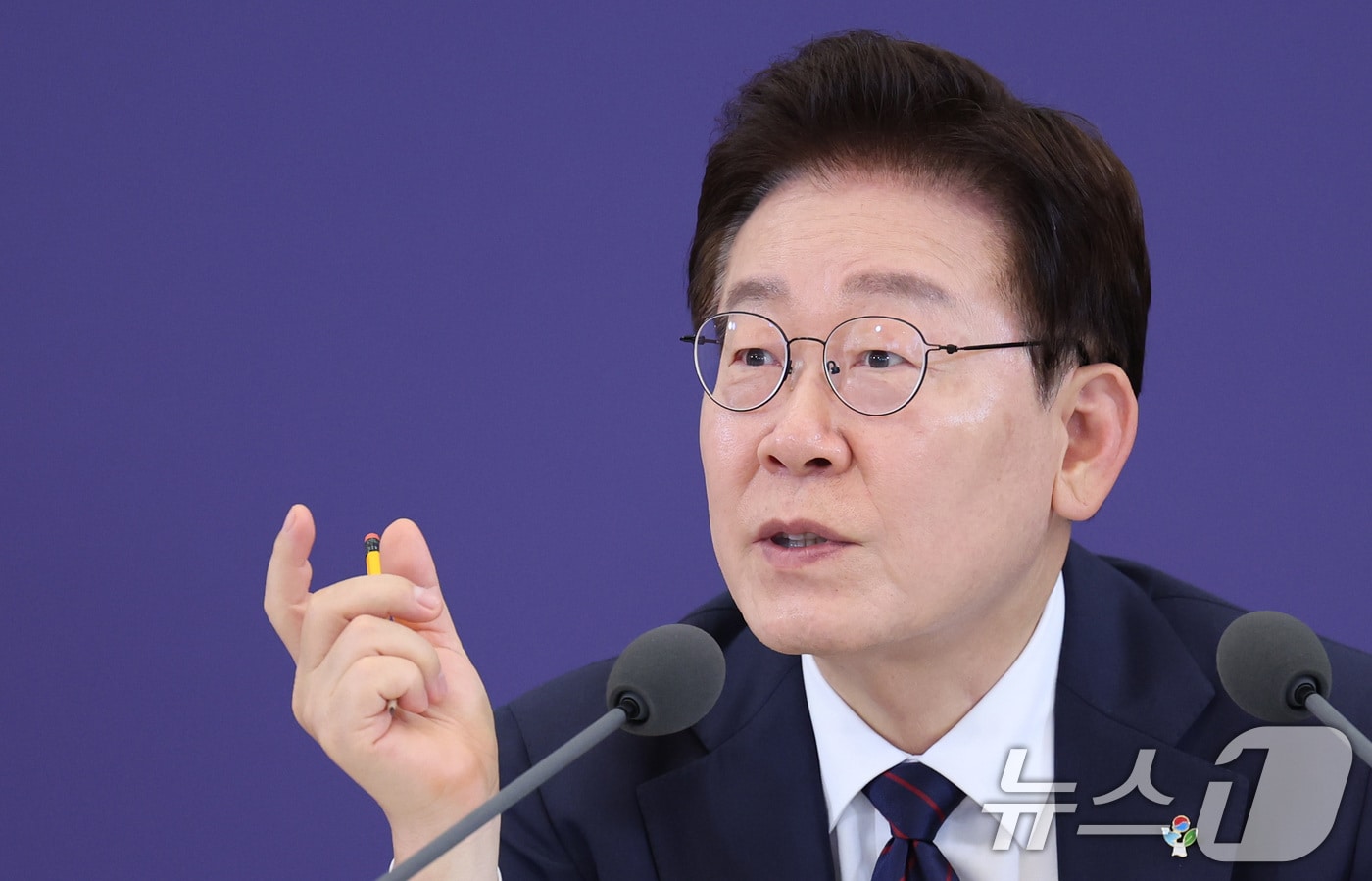 이재명 대통령이 지난 26일 청와대에서 열린 미래 新안보 혁신기업 육성 전략회의에서 발언을 하고 있다. 2026.6.26 ⓒ 뉴스1 이재명 기자