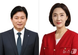 경기 부천시장 선거에 나선 조용익 더불어민주당 후보·곽내경 국민의힘 후보/뉴스1