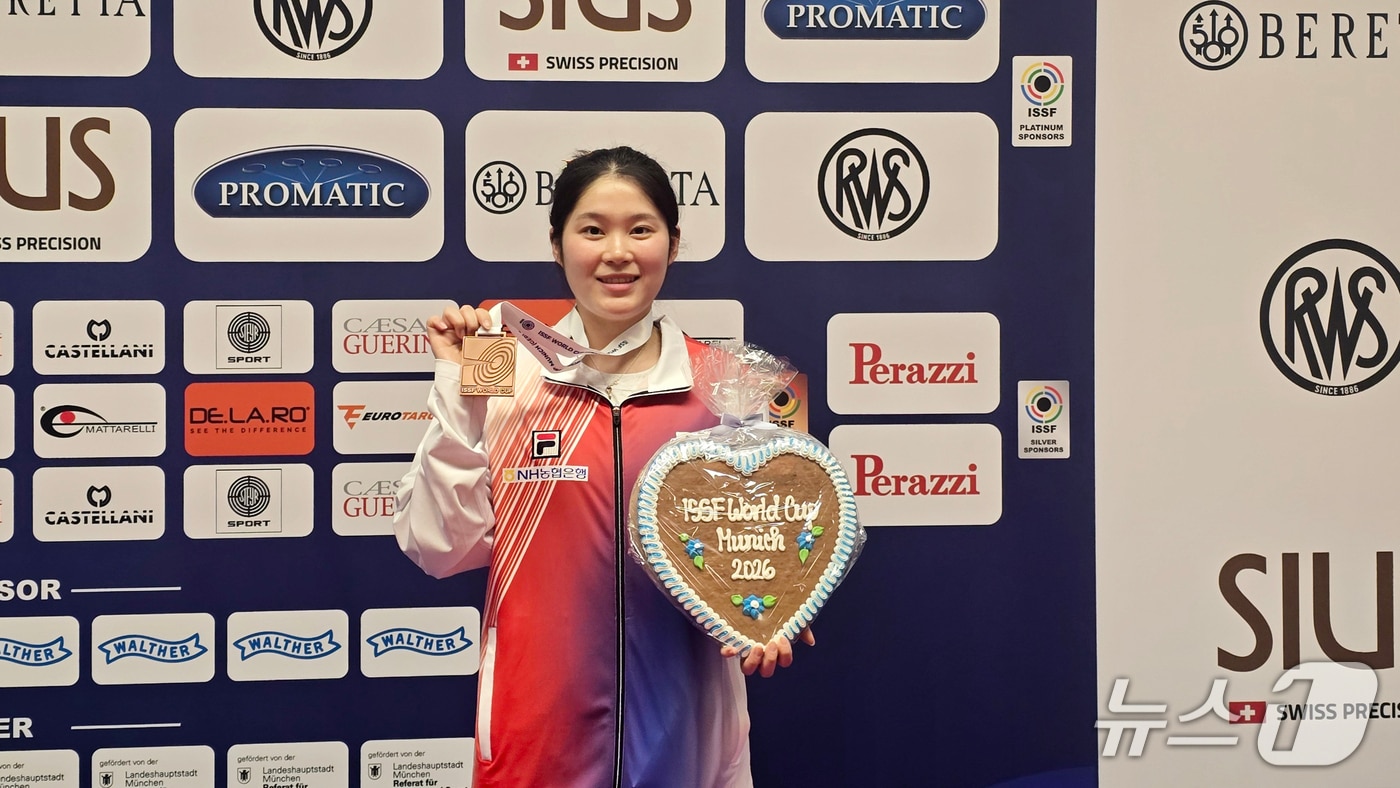 전북 임실군청 소속 추가은 선수가 독일 뮌헨에서 열린 2026 국제사격연맹(ISSF) 월드컵 라이플·피스톨 대회 여자 10m 공기권총에서 동메달을 획득했다.(임실군제공, 재판매 및 DB금지)2026.6.4/뉴스1