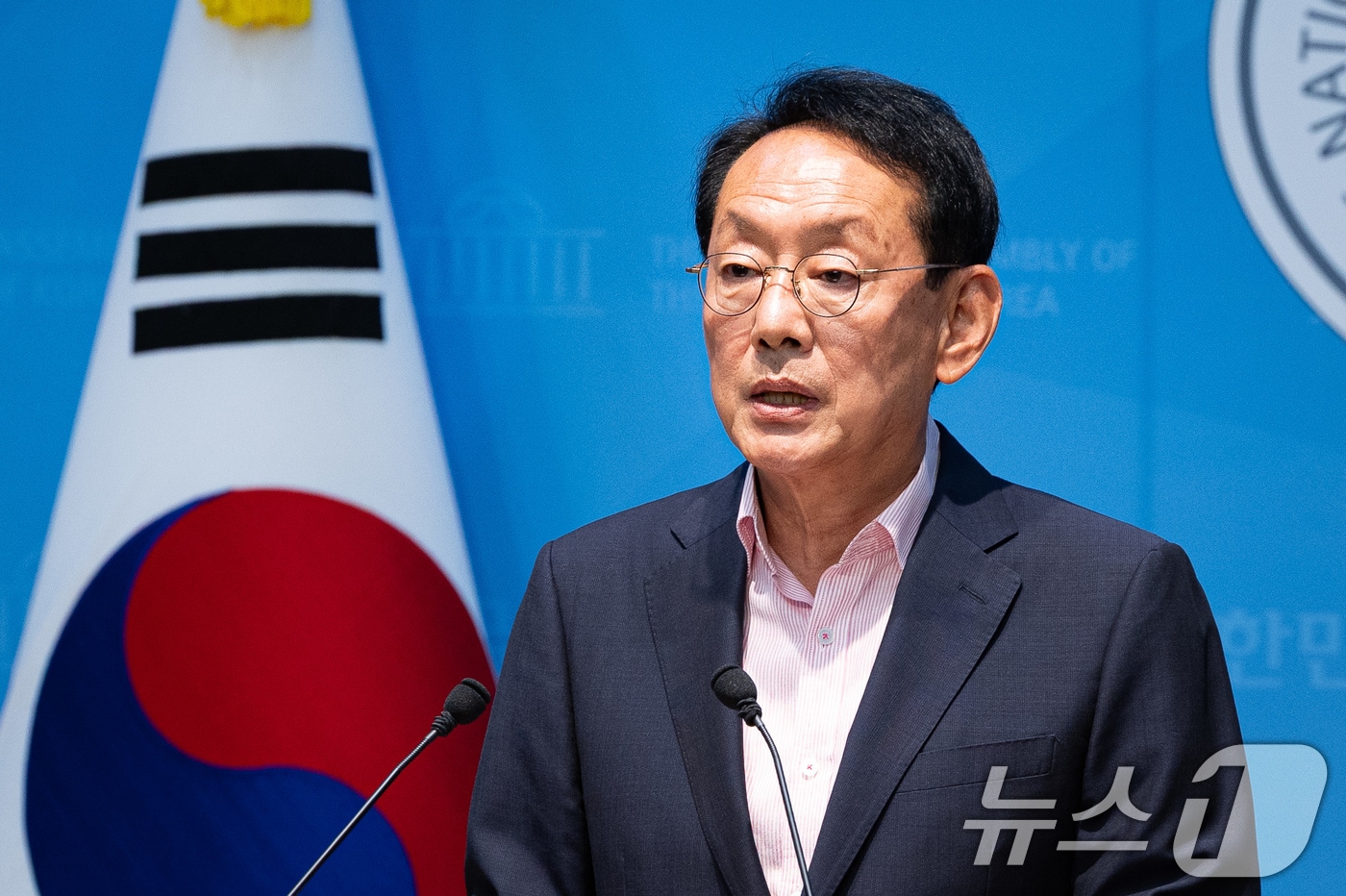 김도읍 국민의힘 의원이 5일 서울 여의도 국회 소통관에서 원내대표 출마 선언 기자회견을 하고 있다. 2026.6.5 ⓒ 뉴스1 유승관 기자
