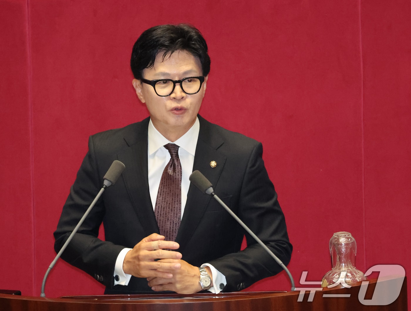 6·3 재보궐선거로 당선된 한동훈 무소속의원이 지난 6월 5일 서울 여의도 국회에서 열린 제436회 국회(임시회) 제1차 본회의에 참석해 인사말을 하고 있다. 2026.6.5 ⓒ 뉴스1 황기선 기자
