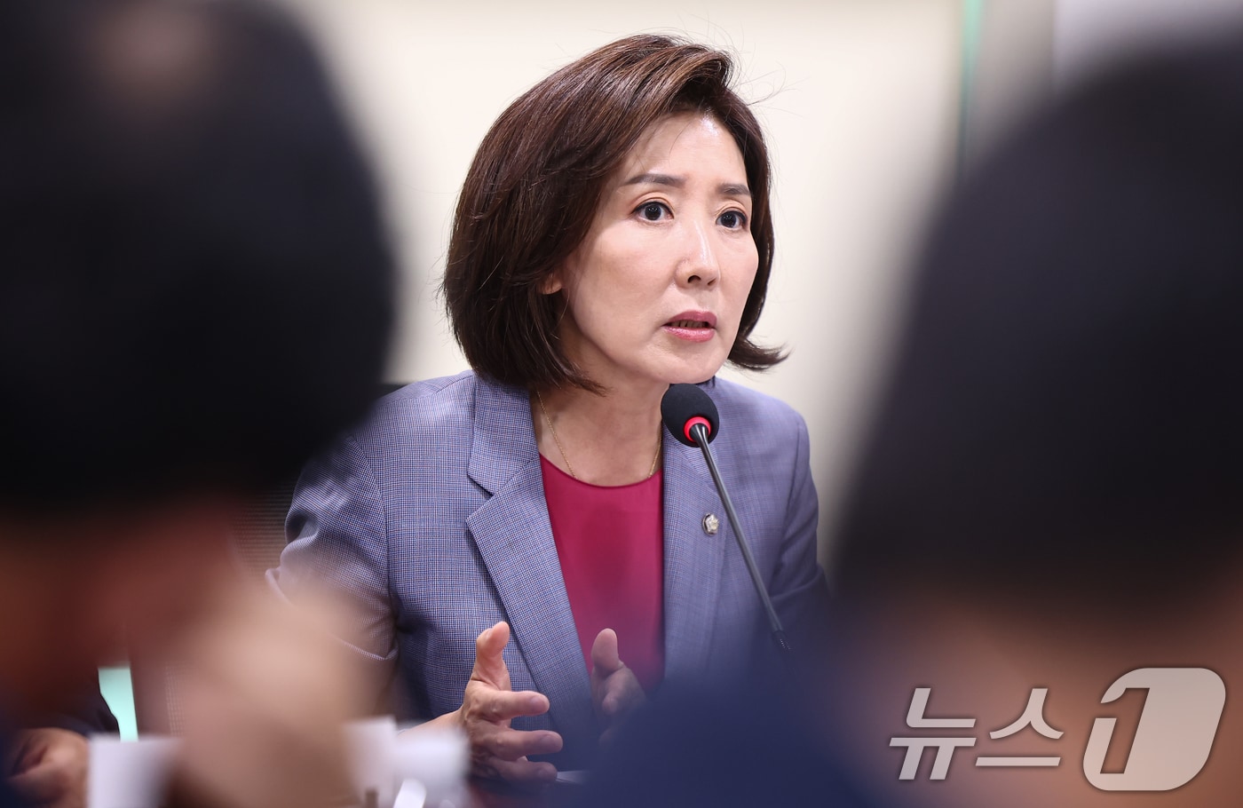 나경원 국민의힘 의원이 8일 서울 여의도 국회에서 열린 6.3 투표용지부족·부실선거 사태 관련 토론회에서 참석해 개회사를 하고 있다. 2026.6.8 ⓒ 뉴스1 김도우 기자
