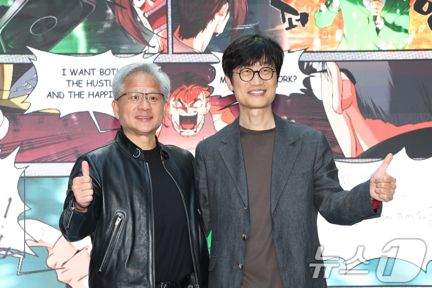젠슨 황 엔비디아 최고경영자(CEO)와 이해진 네이버 이사회 의장 2026.6.8 ⓒ 뉴스1 김영운 기자