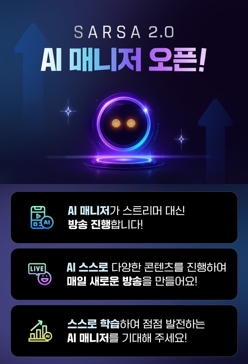 SOOP 인공지능(AI) 스트리밍 매니저 '살사(SARSA) 2.0'(SOOP 제공. 재판매 및 DB금지)ⓒ 뉴스1