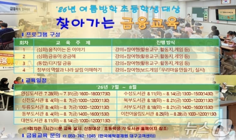 '찾아가는 금융교육' 여름 프로그램 일정표.(한국예탁결제원 대구고객센터 제공. 재판매 및 DB 금지)