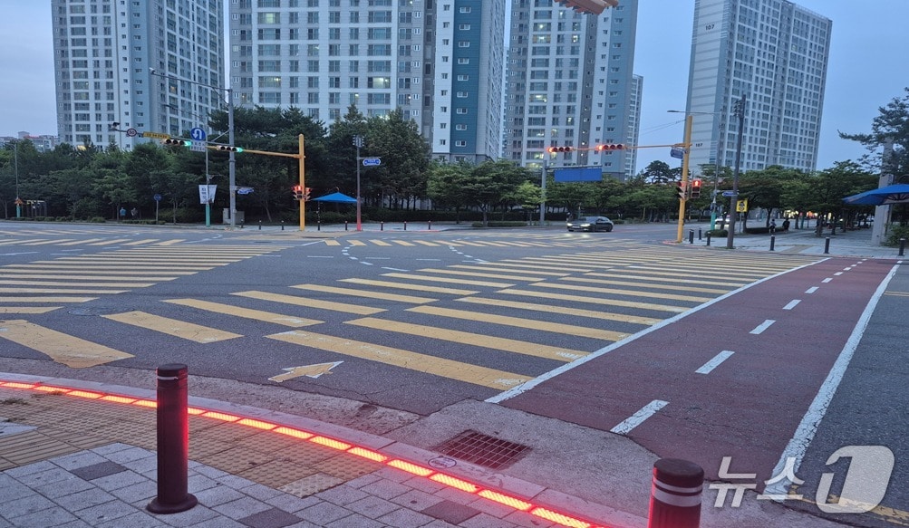 어린이보호구역에 설치된 교통신호시설 (인천시 제공.재판매 및 DB금지)