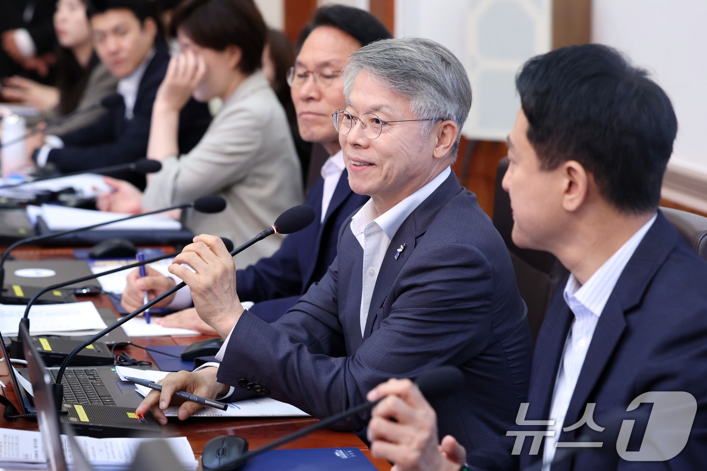 민형배 전남광주통합특별시장이 14일 청와대에서 열린 국무회의에서 인사말을 하고 있다. 2026.7.14 ⓒ 뉴스1 이재명 기자