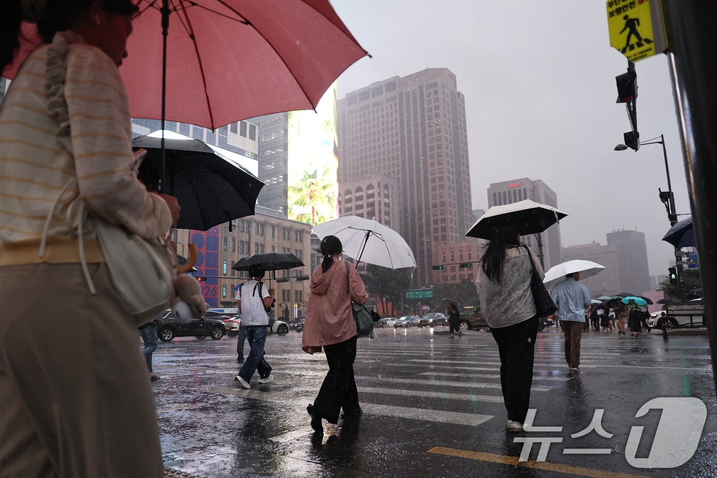 비 내리는 거리.(뉴스1 DB)