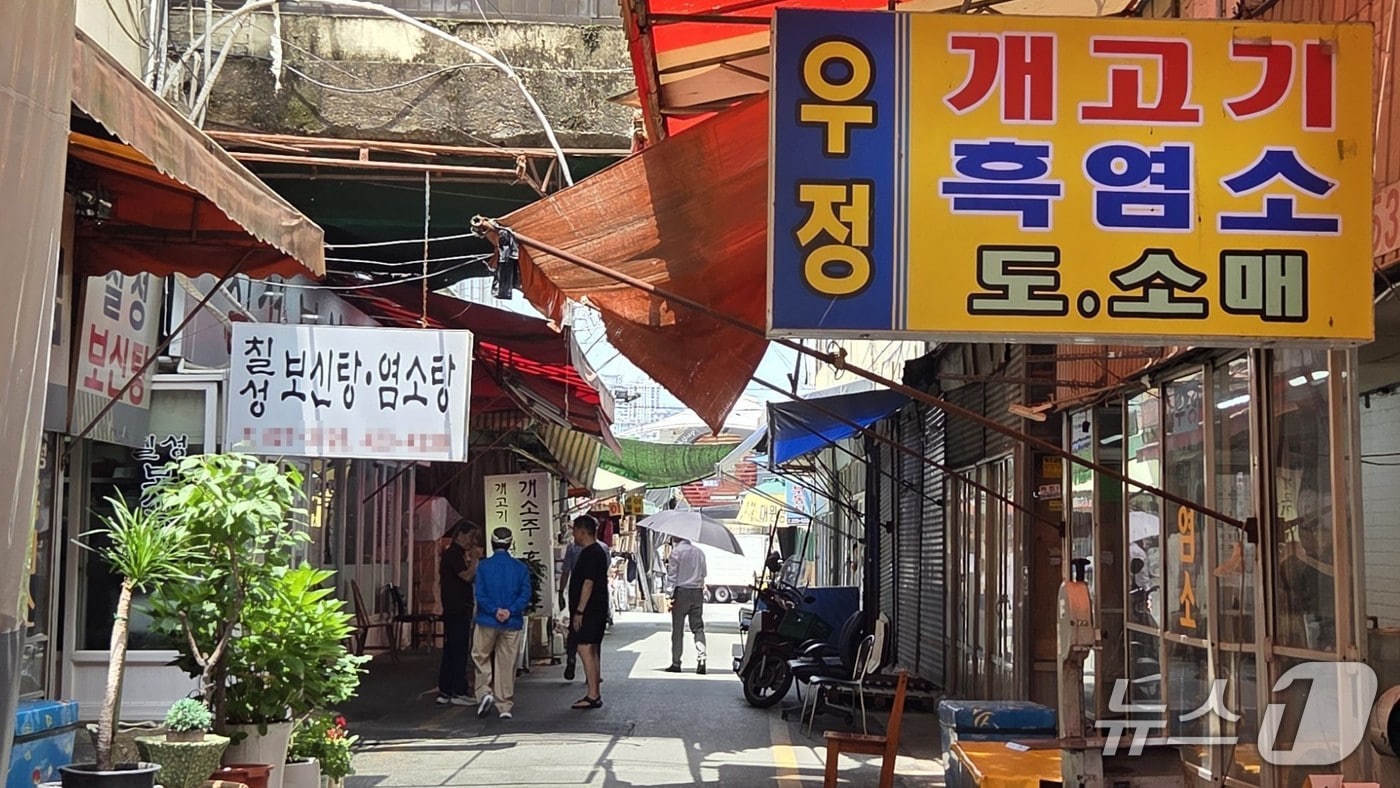 15일 낮 12시 대구 북구 칠성개시장 골목이 한산한 모습을 보이고 있다. 2026.7.15/뉴스1 ⓒ News1 이성덕 기자