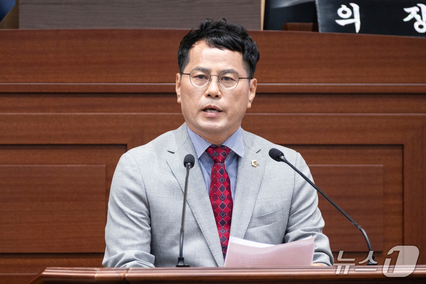 윤종호 경북도의원이 16일 임시회 본회의에서 5분 발언을 하고 있다. (윤종호 도의원 제공. 재판매 및 DB금지)/뉴스1