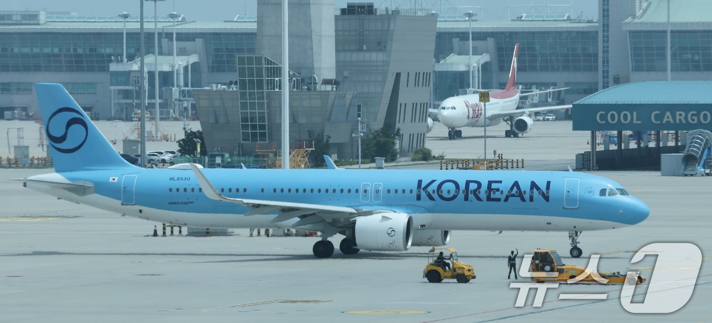 사진은 2일 인천국제공항 계류장 대한항공 여객기 모습(사진은 기사 내용과 관계 없음) 2026.7.2 ⓒ 뉴스1 안은나 기자