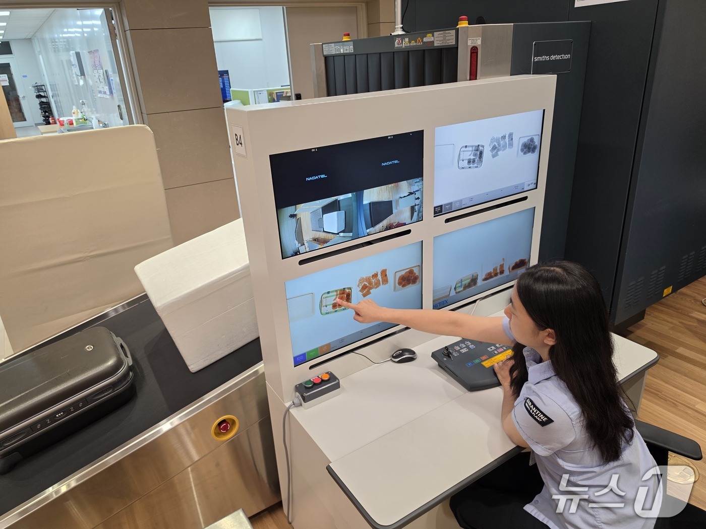 인공지능(AI) 엑스레이(X-ray) 활용 검역대상물품 탐지 모습. (검역본부 제공)