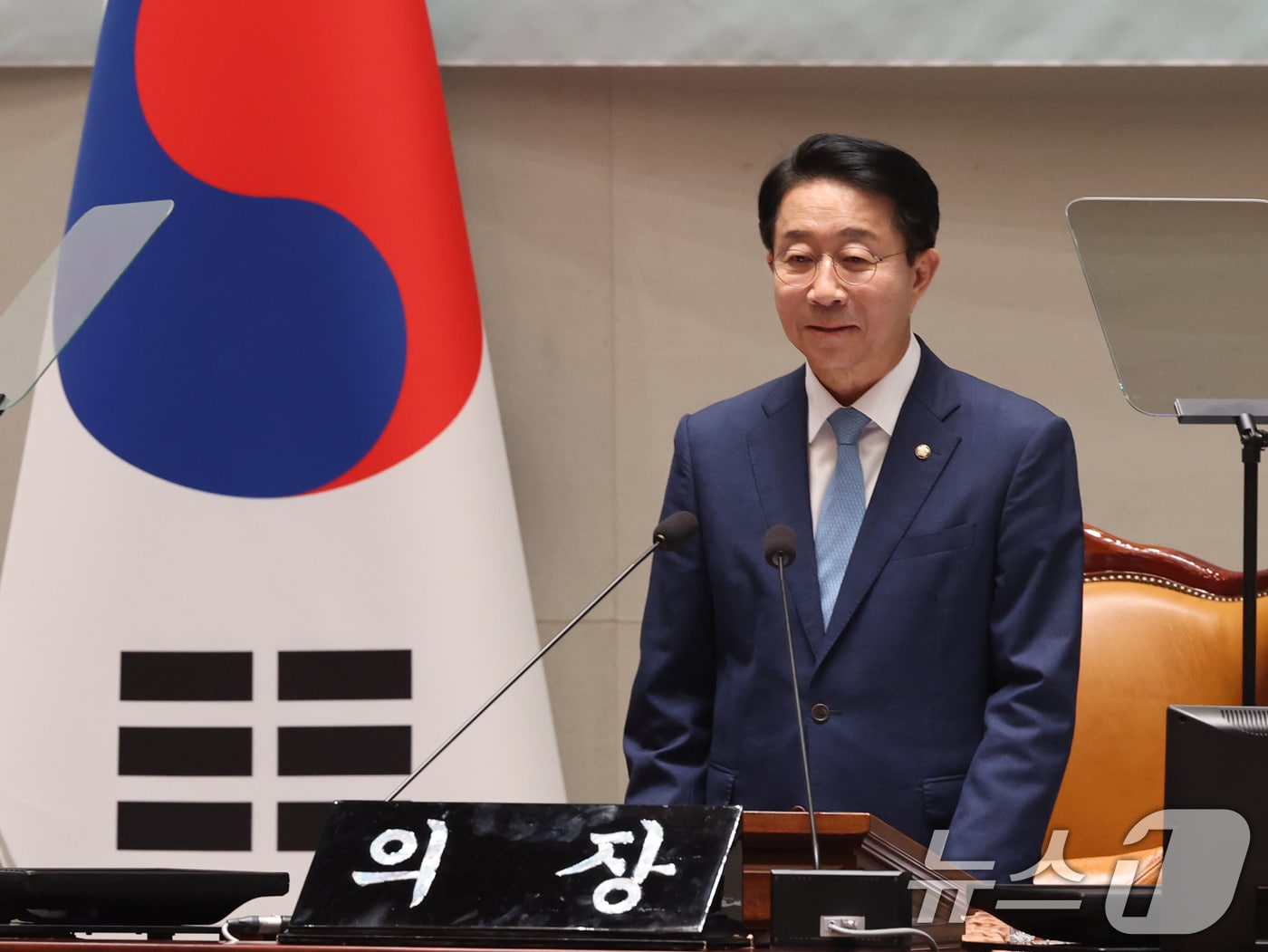 조정식 국회의장이 24일 오후 서울 여의도 국회에서 열린 제22회 대한민국 어린이 국회 본회의에서 개회사를 하고 있다. 2026.7.24 ⓒ 뉴스1 황기선 기자