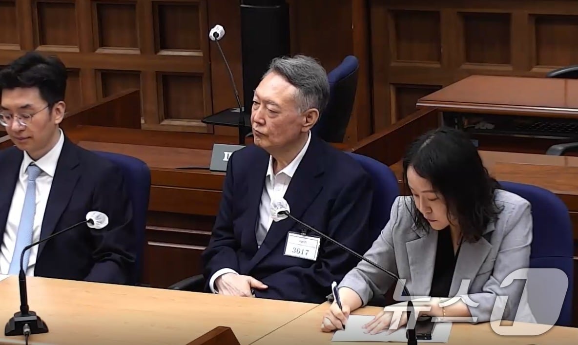27일 서울 서초구 서울중앙지방법원에서 윤석열 전 대통령의 공직선거법 위반 혐의 1심 선고가 진행되고 있다. 이날 법원은 윤석열에게 징역 1년 6개월에 집행유예 3년을 선고했다. (서울중앙지방법원 제공. 재판매 및 DB금지) 2026.7.27 ⓒ 뉴스1