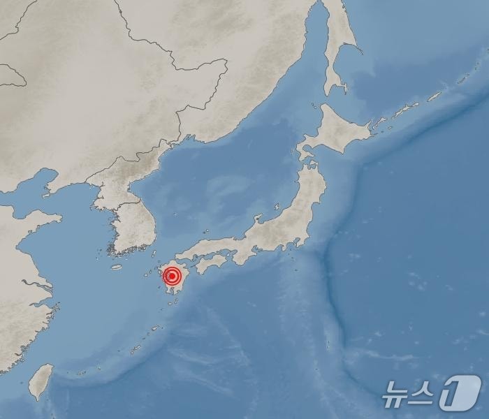 일본 구마모토현 구마모토시 남쪽 23㎞ 지역에서 규모 7.1 지진이 발생했다.(기상청 제공. 재판매 및 DB금지)/뉴스1