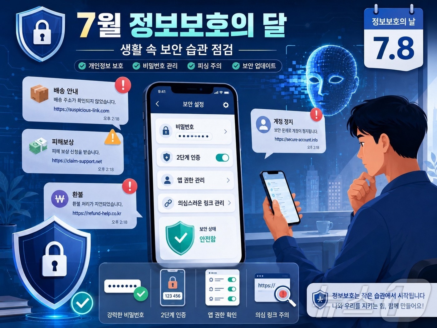 피해보상 문자·AI 악용 사칭까지…정보보호의 날 보안습관 점검
