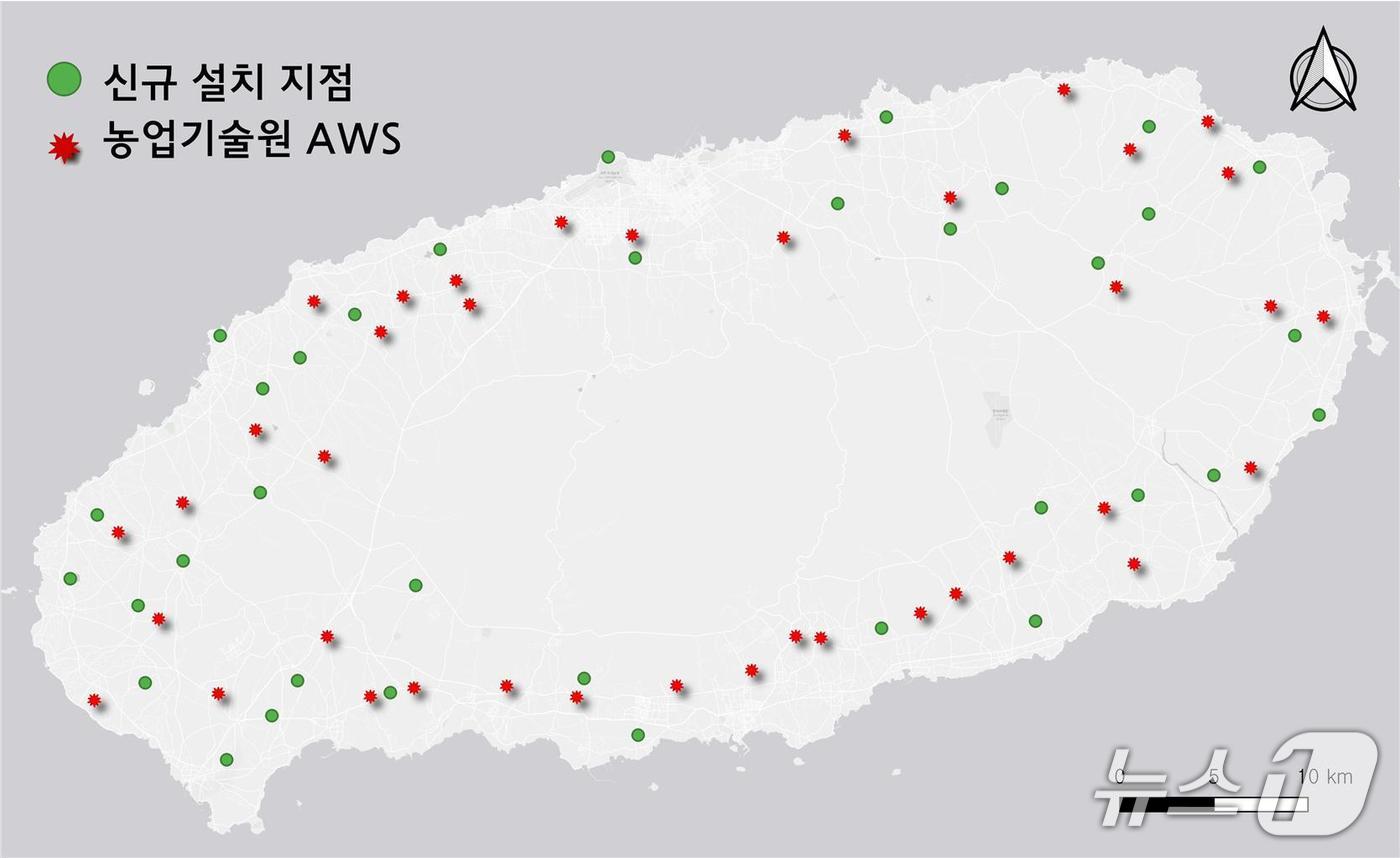 제주도 토양수분 IoT 센서 설치 지점.(제주특별자치도 농업기술원 제공, 재판매 및 DB 금지)