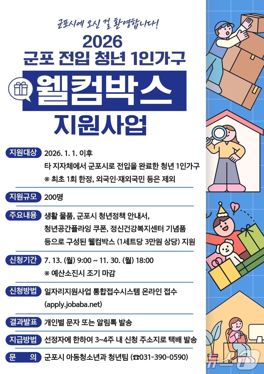 경기 군포시 웰컴박스 지원사업 홍보물. (군포시 제공. 재판매 및 DB 금지) 2026.7.6/뉴스1