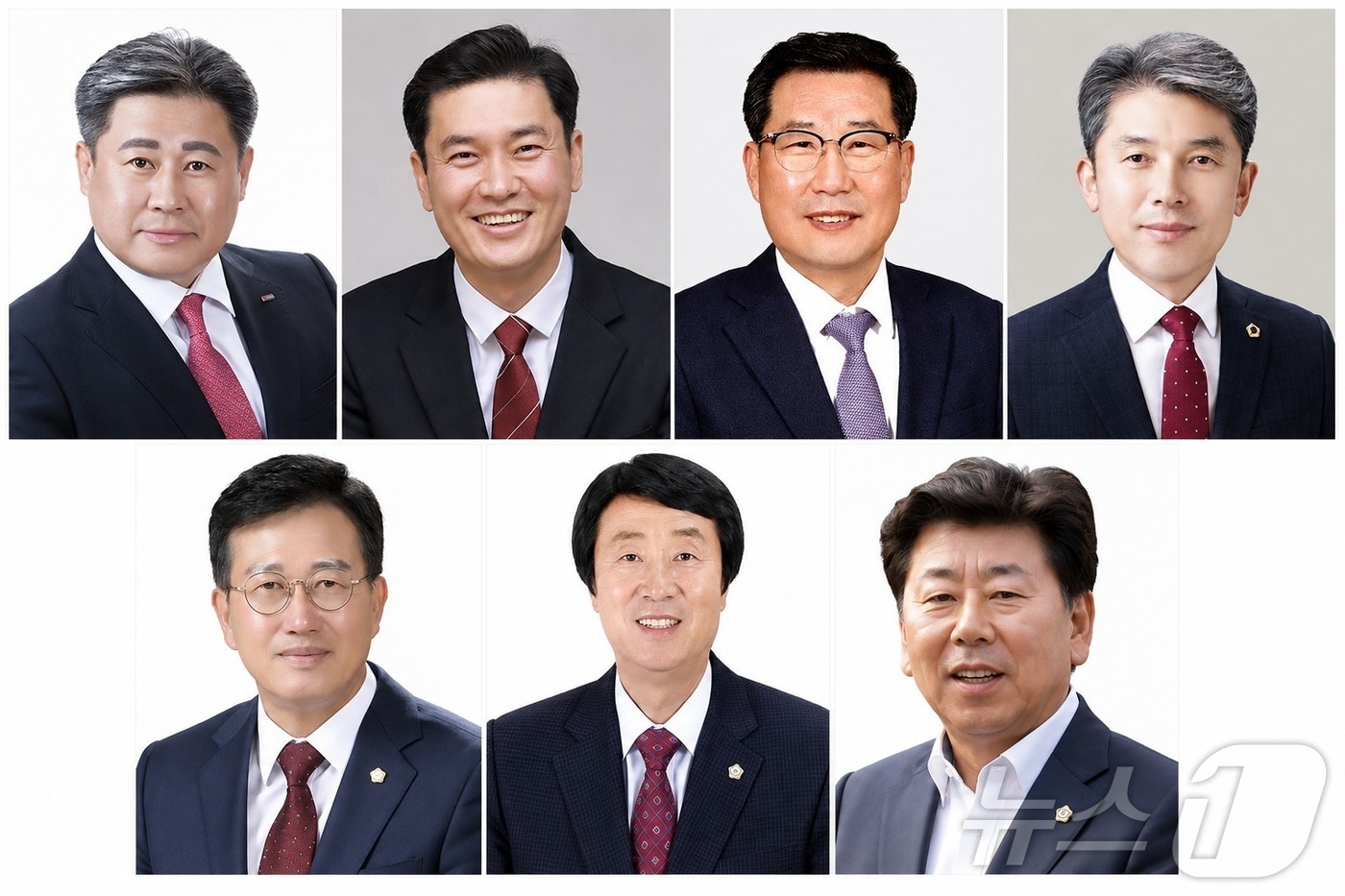 경북도의회가 7일 임시회를 열어 13대 전반기 상임위원장을 선출하고 8일부터 본격적인 의정 활동에 들어간다. 왼쪽 상단부터 상임위원장으로 선출된 최병근·김창혁·김일수·김대진·이철식·이우청·정한석 의원.ⓒ 뉴스1 김대벽기자