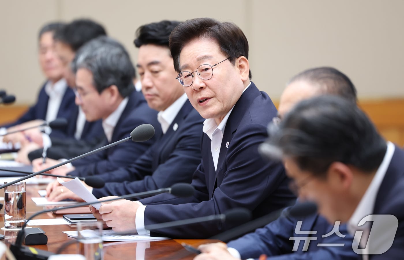 이재명 대통령이 10일 청와대에서 열린 메가프로젝트 2차 민관합동 점검회의에서 발언하고 있다. 2026.8.10 ⓒ 뉴스1 허경 기자