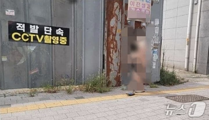 10일 오후 대구 동구청역 50대 남성 A 씨가 위치추적 전자장치(전자발찌)를 착용한 채 대낮 도심 한복판을 나체로 활보하고 있다.(독자제공) 2026.8.11/뉴스1
