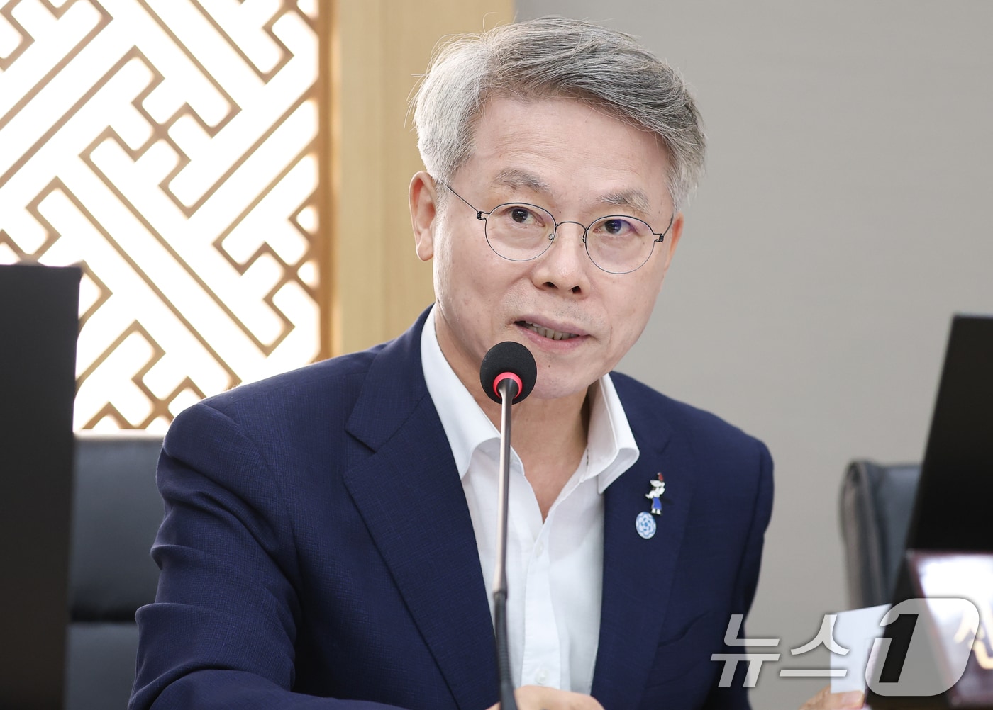 민형배 전남광주통합특별시장이 11일 정부세종청사에서 열린 국무회의에서 발언하고 있다. (청와대통신사진기자단) 2026.8.11