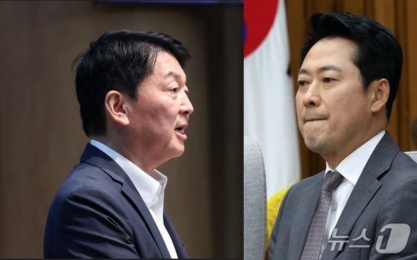 국민의힘 안철수 의원과 장동혁 대표.  ⓒ 뉴스1 황기선 기자