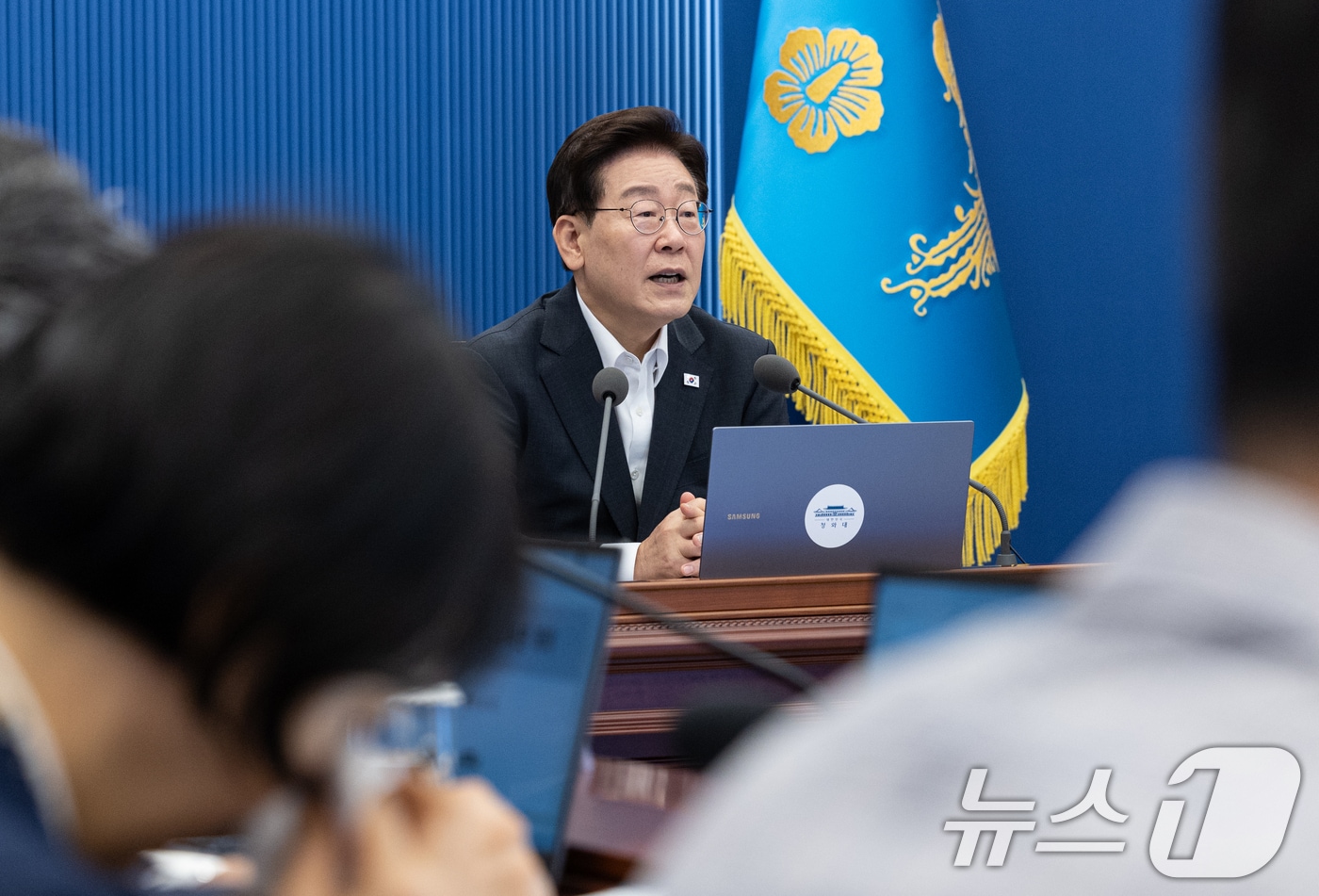이재명 대통령이 13일 청와대에서 열린 수석보좌관회의에서 발언을 하고 있다. 2026.8.13 ⓒ 뉴스1 이재명 기자