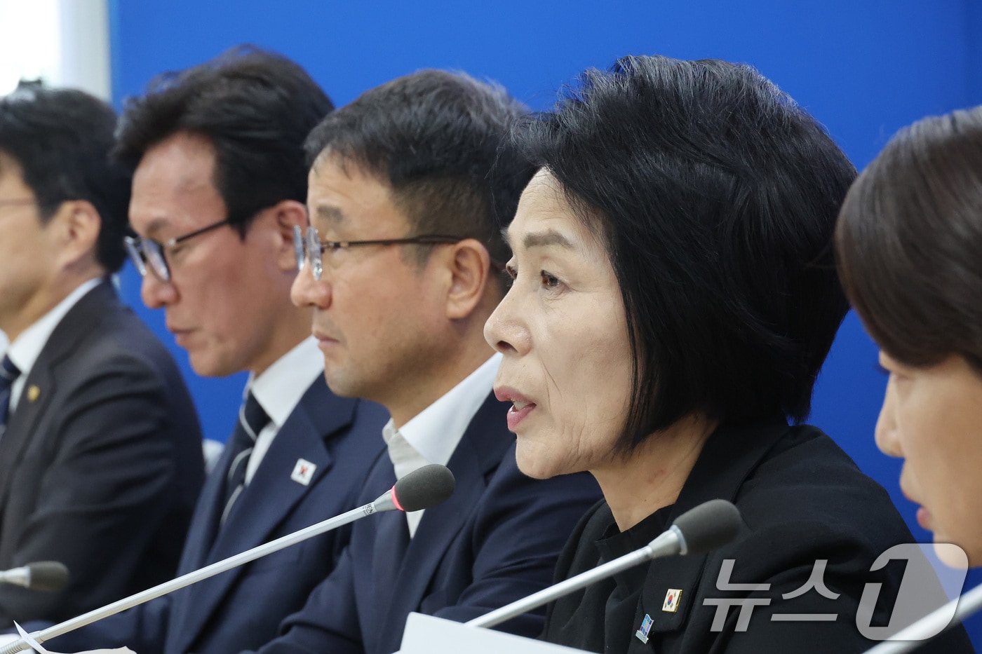 최민희 더불어민주당 최고위원이 19일 부산 동구 민주당 부산시당에서 열린 현장 최고위원회의에서 발언하고 있다. 2026.8.19 ⓒ 뉴스1 신웅수 기자