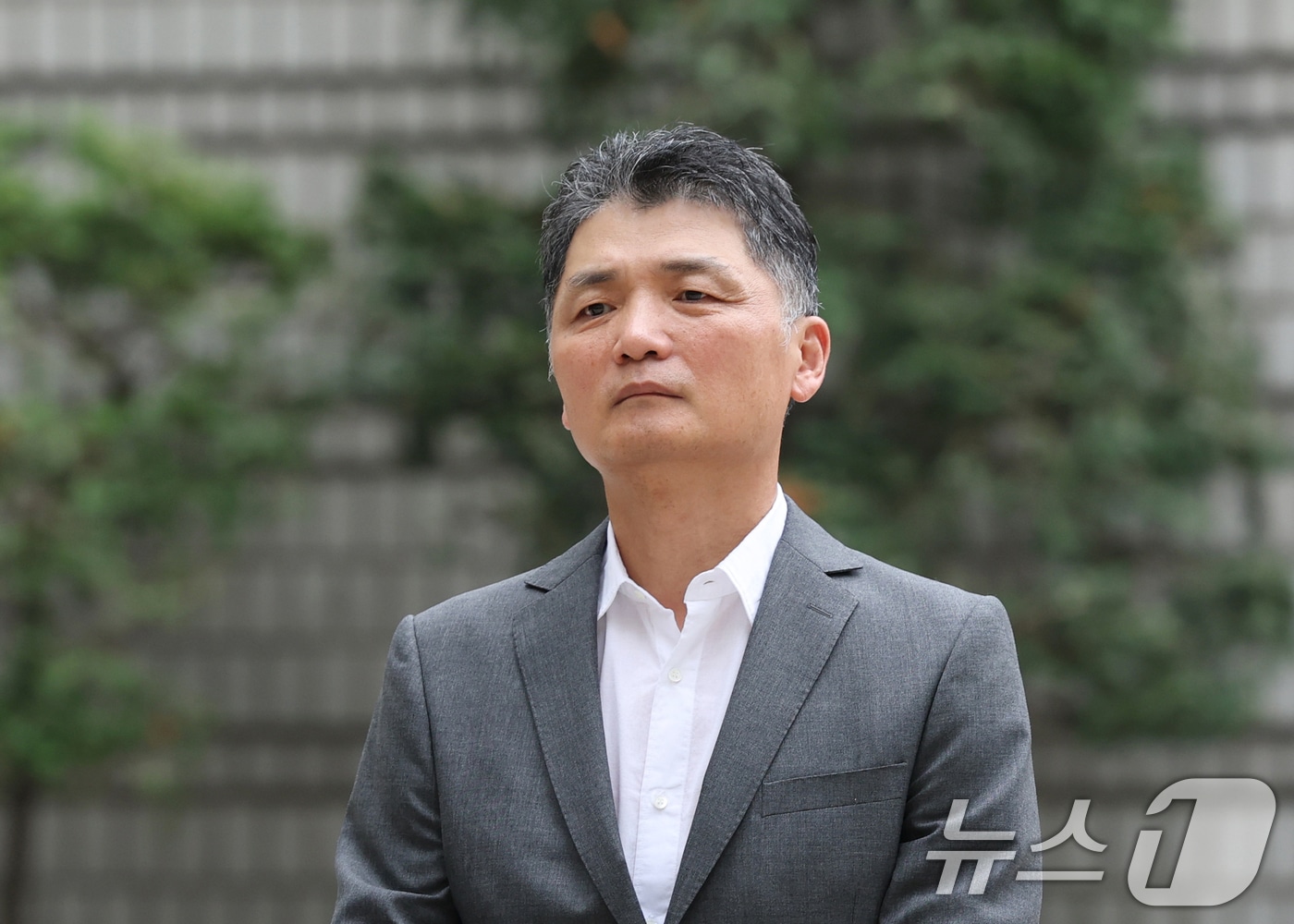 SM엔터테인먼트 시세조종 공모 의혹으로 기소돼 1심에서 무죄를 선고받은 카카오 창업주 김범수 미래이니셔티브센터장이 지난달 26일 오후 서울 서초구 고등법원에서 열린 자본시장법 위반 혐의 항소심 공판에 출석하고 있다. (공동취재) 2026.8.26 ⓒ 뉴스1 박정호 기자