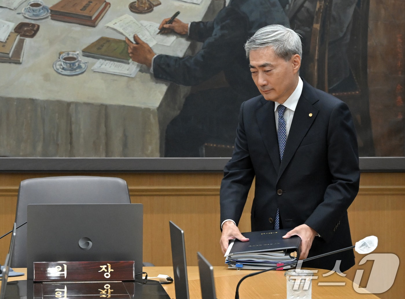신현송 한국은행 총재가 27일 오전 서울 중구 한국은행에서 열린 금융통화위원회 회의에 참석하고 있다. 2026.8.27 ⓒ 뉴스1 사진공동취재단