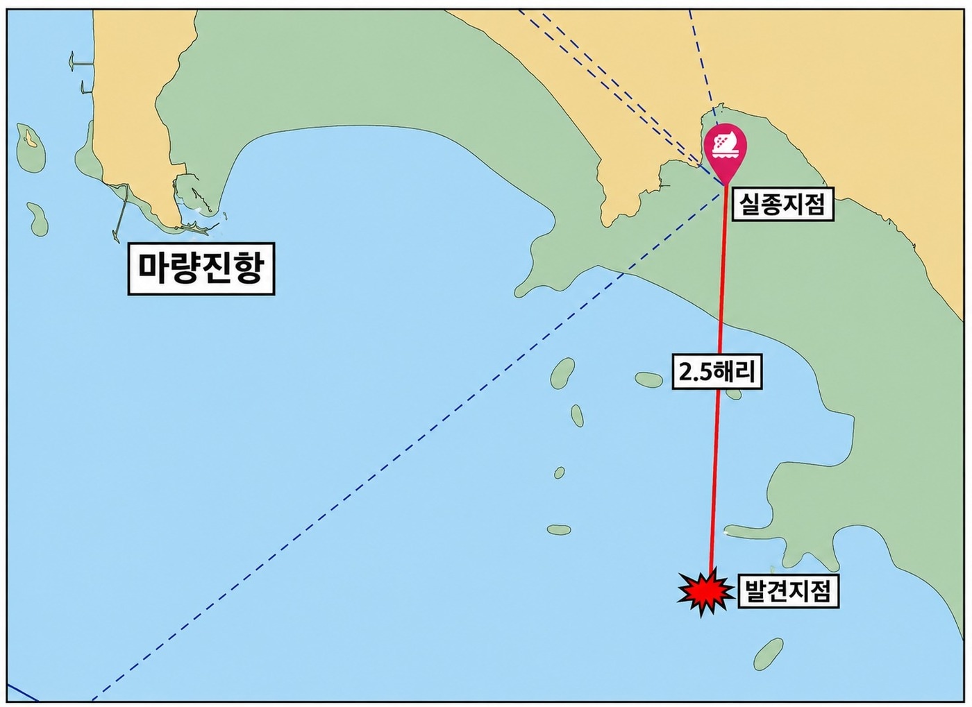 실종자 발견 위치도.(보령해경 제공. 재판매 및 DB금지)/뉴스1