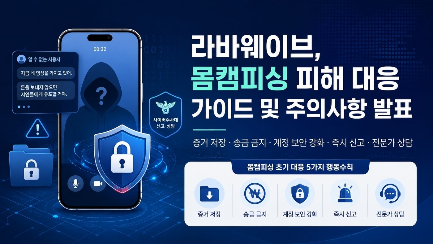 몸캠피싱 피해 즉시 증거 보관·신고해야..."초기 대응이 피해 확산 좌우... - 뉴스 썸네일 이미지