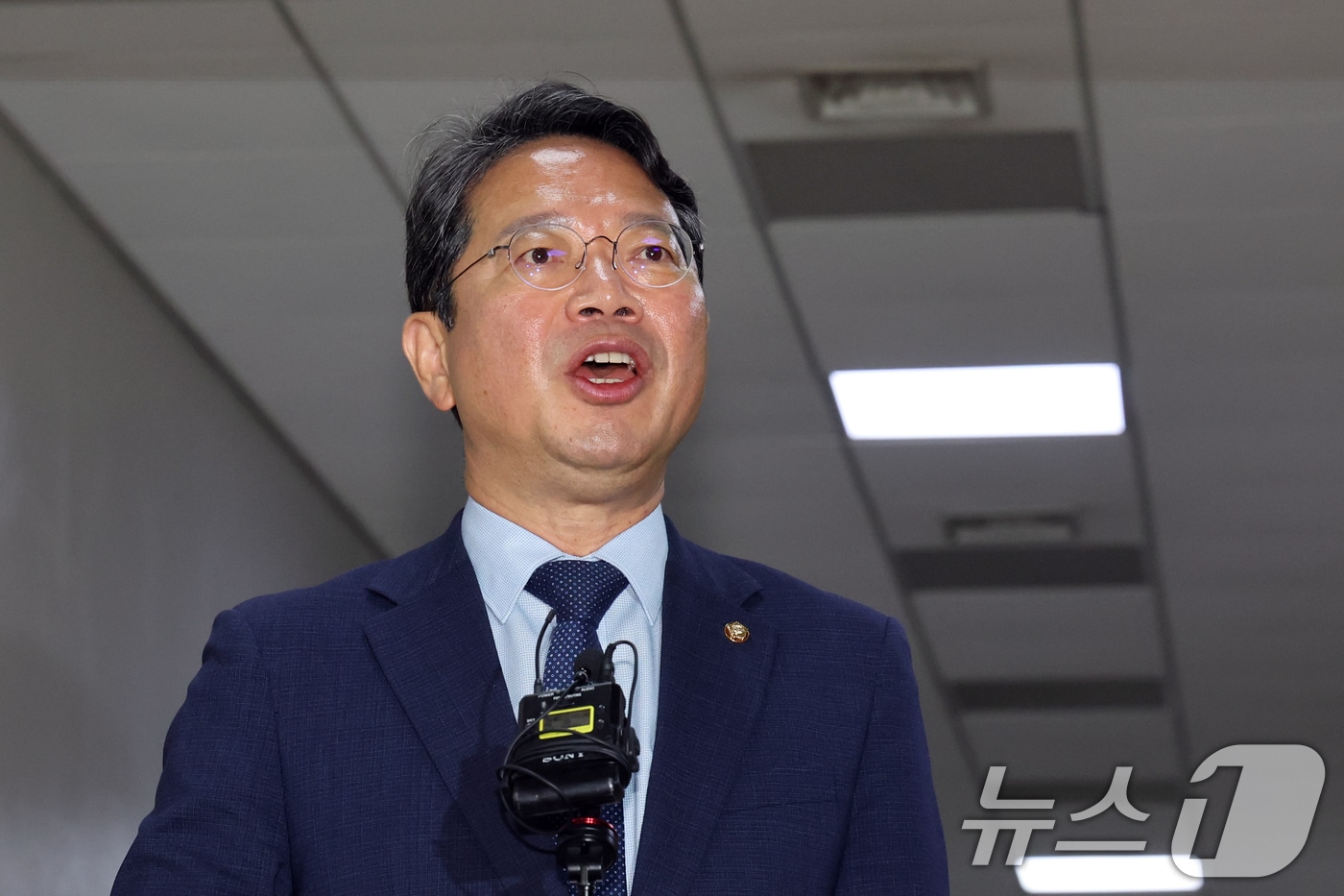 법무부 장관 후보자로 지명된 김승원 법제사법위원회 소위원장이 31일 오전 서울 여의도 국회에서 열린 법사위 법안심사제1소위원회에 참석하며 소감을 밝히고 있다. 2026.8.31 ⓒ 뉴스1 황기선 기자