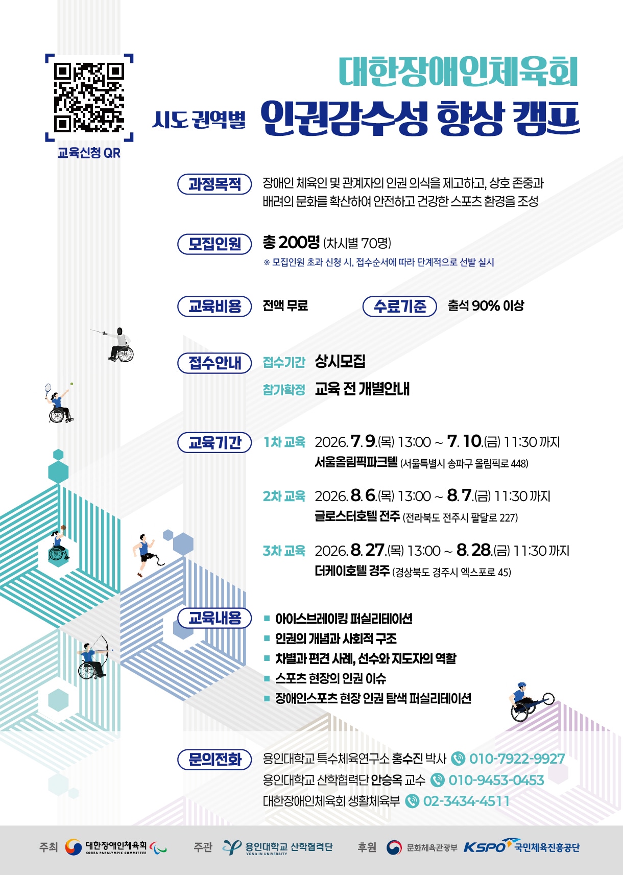 인권감수성 향상 캠프 포스터.(대한장애인체육회 제공)