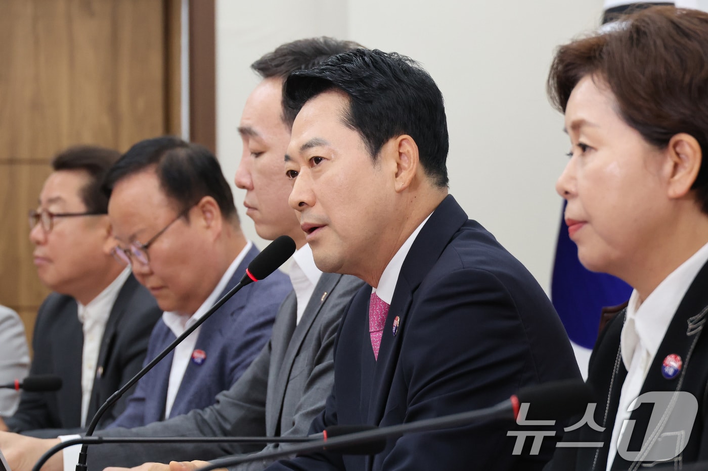 장동혁 국민의힘 대표가 6일 서울 여의도 국회에서 열린 최고위원회의에서 발언하고 있다. 2026.8.6 ⓒ 뉴스1 신웅수 기자
