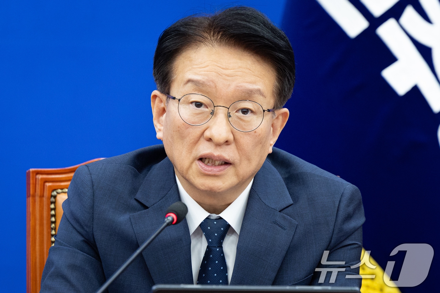 권칠승 더불어민주당 정책위 의장이 지난 1일 서울 여의도 국회에서 열린 원내대책회의에서 발언하고 있는 모습. 2026.9.1 ⓒ 뉴스1 유승관 기자