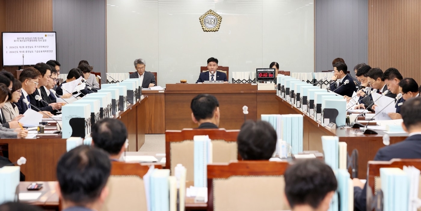 충남도의회 예산결산특별위원회 심사 모습.(도의회 제공. 재판매 및 DB금지)/뉴스1