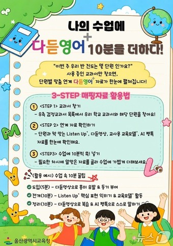 다듣영어+ 교육자료 활용지도 포스터.(울산시교육청 제공. 재판매 및 DB 금지)/뉴스1