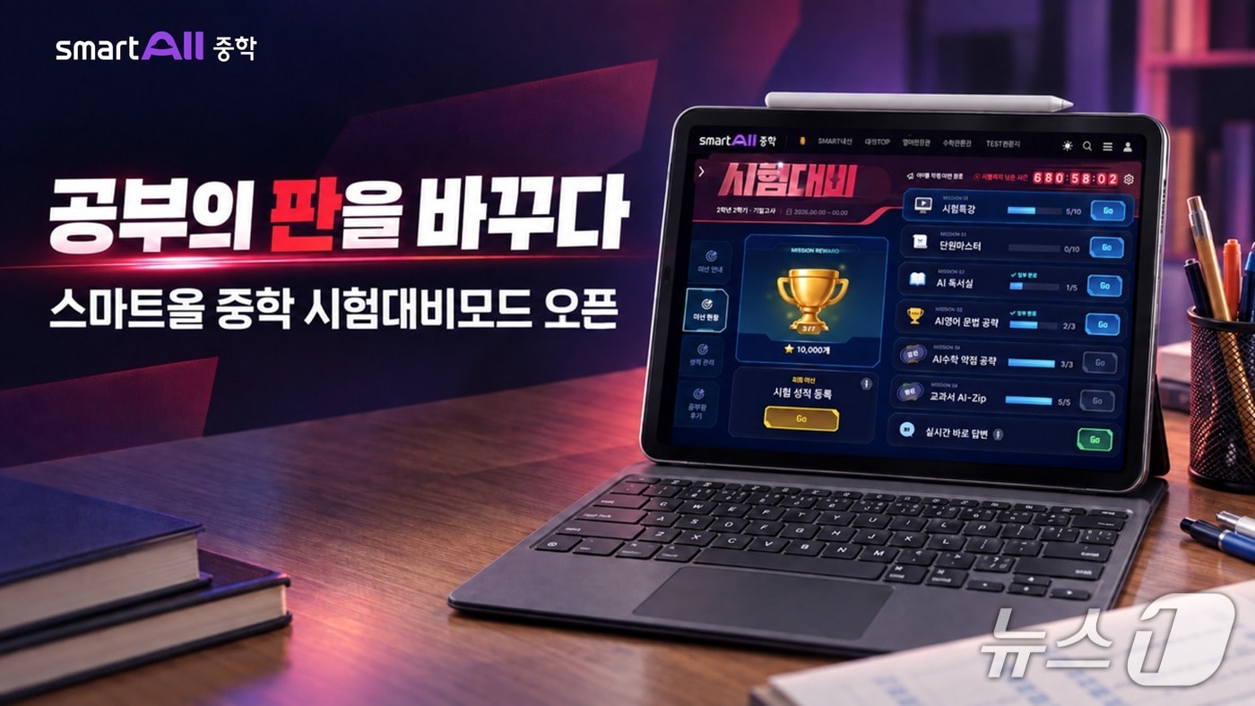 웅진스마트올 중학 시험대비모드.(웅진씽크빅 제공)
