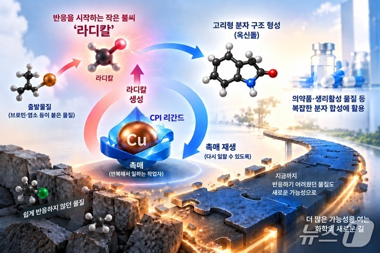 리간드를 활용한 라디칼 생성·촉매 재생 균형 조절 연구 이미지(AI 생성·KAIST 제공) /뉴스1