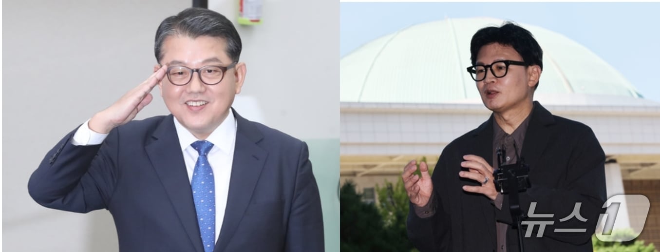 예비역 육군대장 출신인 김병주 더불어민주당 의원과 무소속 한동훈 의원. ⓒ 뉴스1  임세영· 황기선 기자