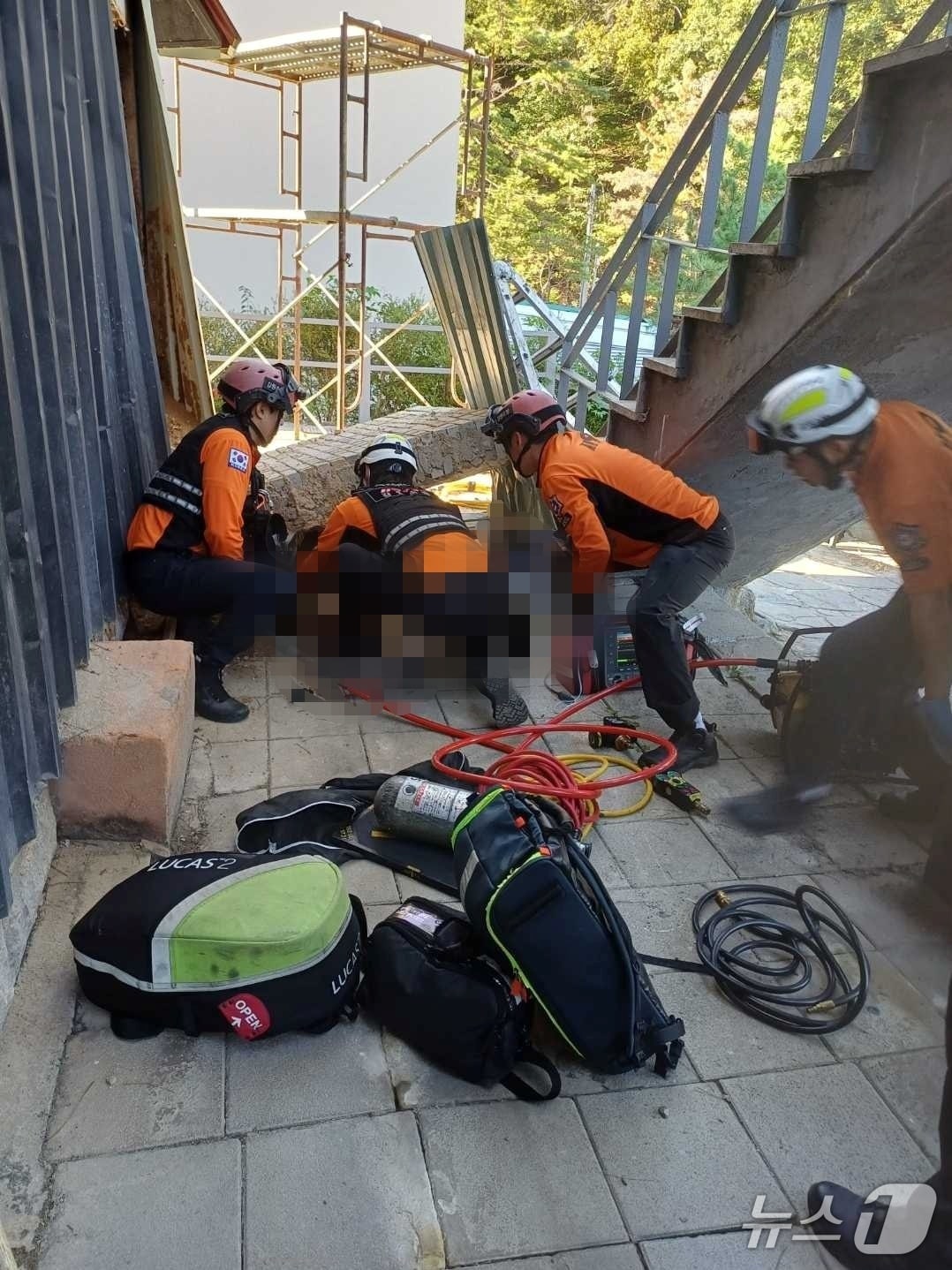 원주 지정면 판대리 사고 현장. (강원도소방본부 제공. 재판매 및 DB 금지)